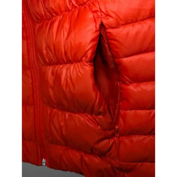 Athleta Downalicious Womens Small Orange Goose Down Puffer Vest Athleisure - Picture 8 of 9